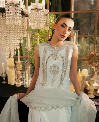 NOORE — Ice Blue Embellished Ensemble