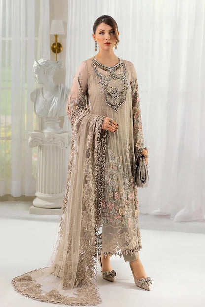 Timeless Coffee – Designer Embroidered 3-Piece Dress