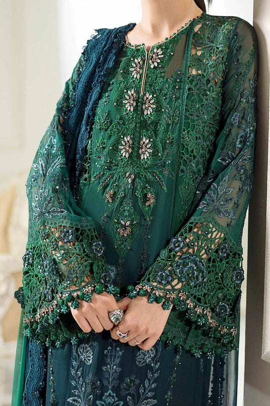 Green Aura – Embroidered Chiffon Ensemble 3-Piece