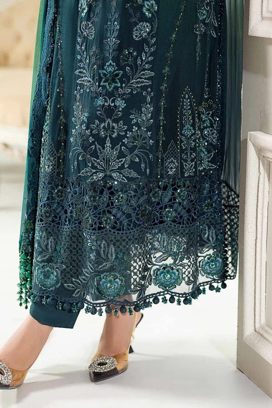 Green Aura – Embroidered Chiffon Ensemble 3-Piece