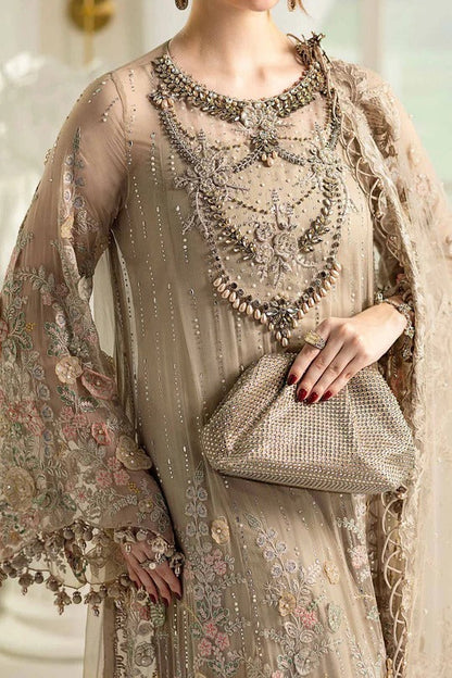 Timeless Coffee – Designer Embroidered 3-Piece Dress