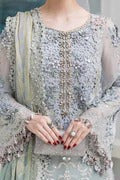 Aqua Serenity Embroidered Chiffon Suit