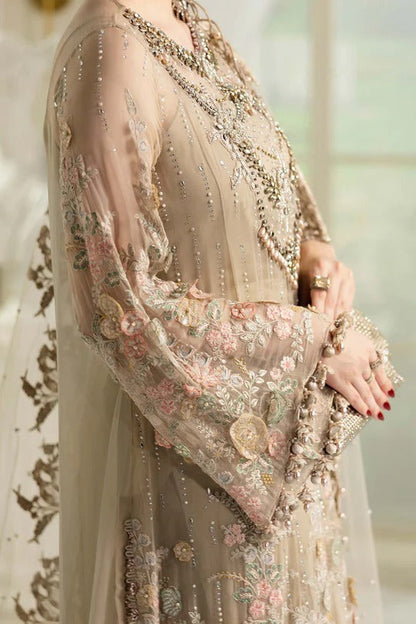 Timeless Coffee – Designer Embroidered 3-Piece Dress